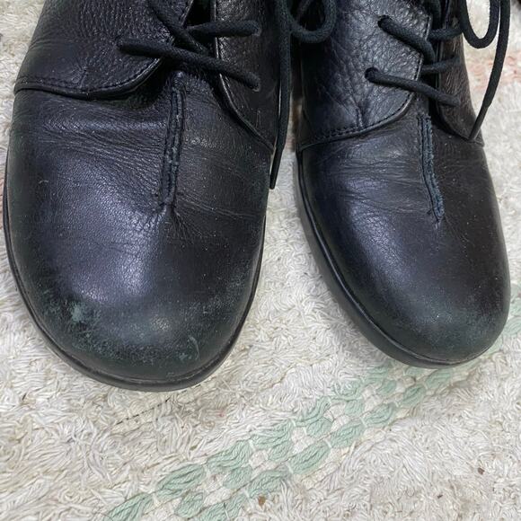 Easy Spirit Black Lace Up Ankle Booties Size 8 Narrow Leather Upper Comfort Shoe - Picture 9 of 11